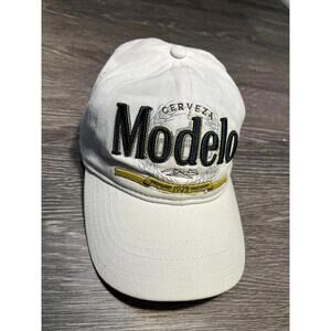 Modelo Cerveza Embroidered Hat Strap White Adjustable Cap
